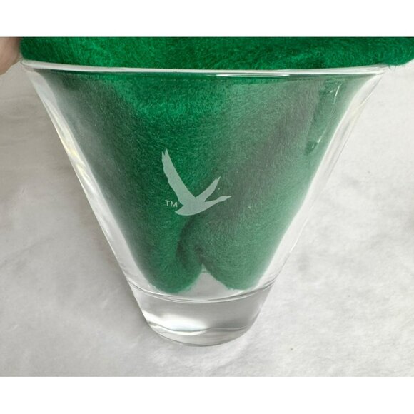 Pair of Grey Goose Vodka Etched Logo Stemless Martini Glasses 3.5" Tall - Picture 4 of 5
